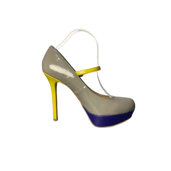 Steve Madden Womens Platform Pumps Size 9.5 Gray Yellow Blue - Picture 7 of 8